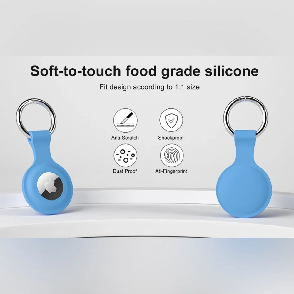 Silicone Airtag Protective Holder Keychain Cases Compatible with Apple Airtag